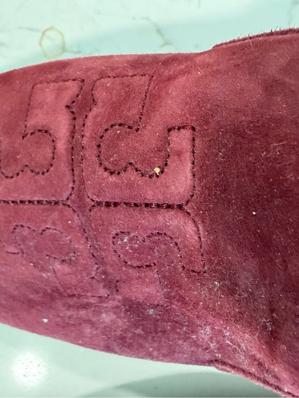 Tory Burch Suede  RUBY SMOKING Loafers in Wine
